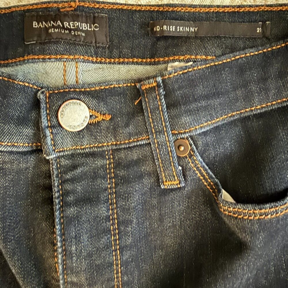 Banana Republic Mid Rise Skinny Jeans Dark Wash Size 27/4